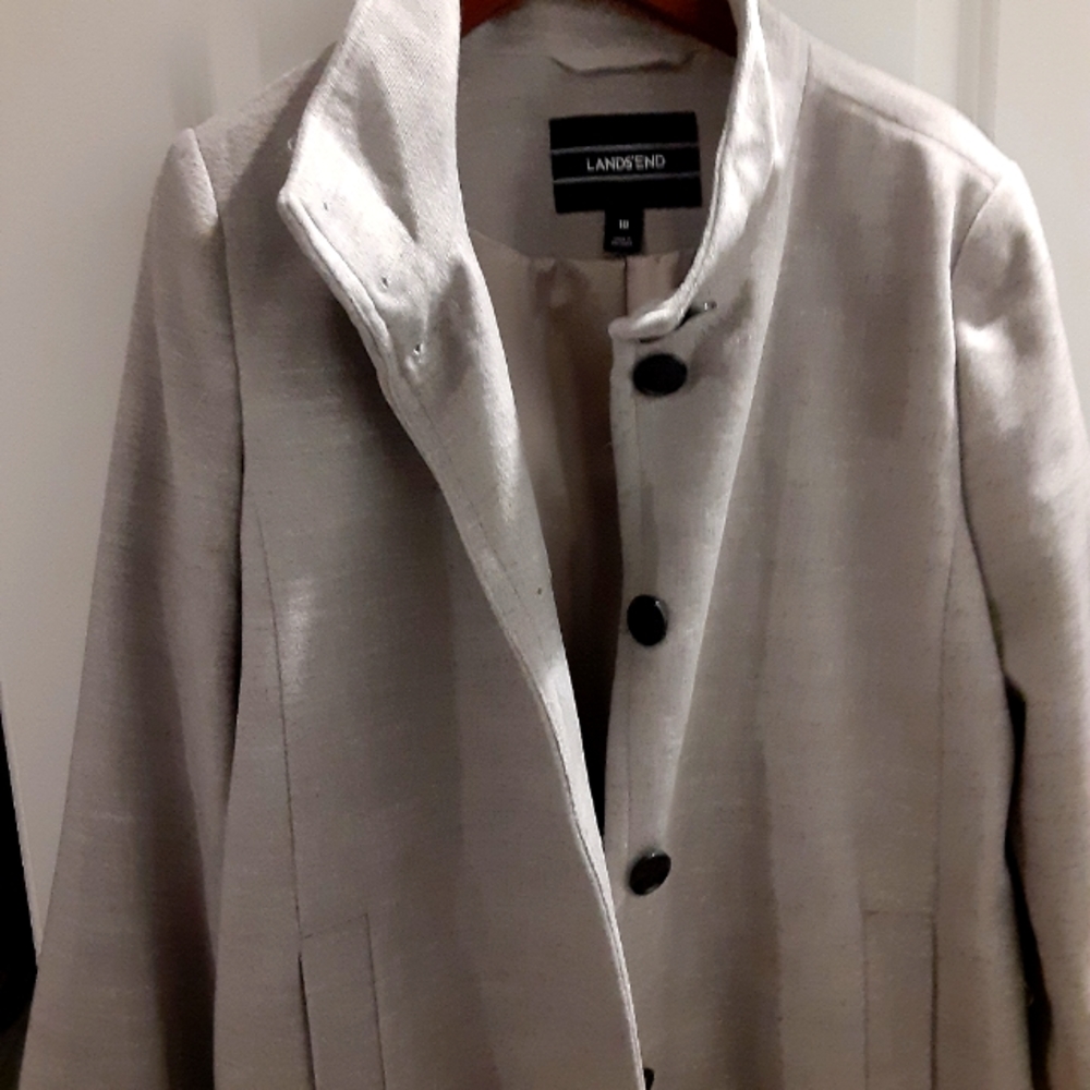Lands End Womens Size 1i Gray car coat
